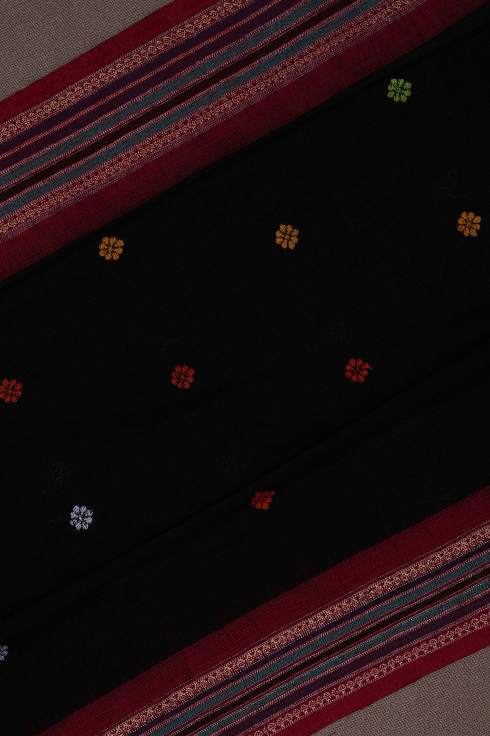 Image of Sambalpuri Cotton Black Saree